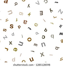 Dark Green, Yellow vector seamless layout with latin alphabet. Modern geometrical illustration with ABC english symbols. Pattern for design of fabric, wallpapers.