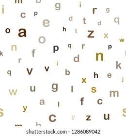 Dark Green, Yellow vector seamless pattern with ABC symbols. Shining colorful illustration with isolated letters. Design for textile, fabric, wallpapers.