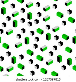 Dark Green, Yellow vector seamless, isometric background with rectangles. Abstract gradient illustration with rectangles. Design for textile, fabric, wallpapers.