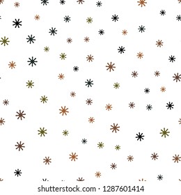 Dark Green, Yellow vector seamless pattern with christmas snowflakes. Colorful decorative design in xmas style with snow. Design for wallpaper, fabric makers.