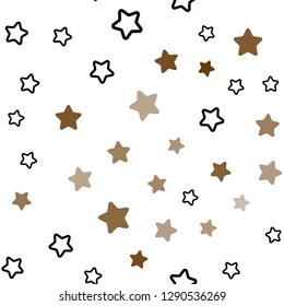 Dark Green, Yellow vector seamless cover with small and big stars. Modern geometrical abstract illustration with stars. Template for business cards, websites.