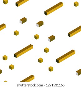Dark Green, Yellow vector seamless, isometric cover in polygonal style. Illustration with set of colorful rectangles. Template for business cards, websites.