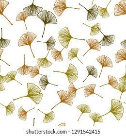 Dark Green, Yellow vector seamless doodle texture with leaves. Decorative illustration with doodles on abstract template. Pattern for trendy fabric, wallpapers.