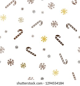 Dark Green, Yellow vector seamless layout with christmas sweet desserts.