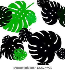 Dark Green, Yellow vector seamless doodle background with leaves. New colorful illustration in doodle style with leaves. Pattern for design of fabric, wallpapers.