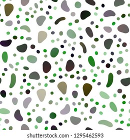 Dark Green, Yellow vector seamless backdrop with dots, spots. Blurred decorative design in abstract style with bubbles. Template for business cards, websites.