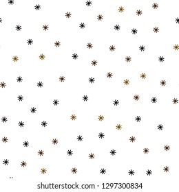 Dark Green, Yellow vector seamless template with ice snowflakes. Glitter abstract illustration with crystals of ice. Pattern for trendy fabric, wallpapers.
