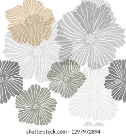 Dark Green, Yellow vector seamless elegant pattern with flowers. Flowers in natural style on white background. Pattern for design of fabric, wallpapers.