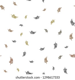 Dark Green, Yellow vector seamless elegant pattern with leaves. Colorful illustration in doodle style with leaves. Pattern for trendy fabric, wallpapers.