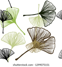 Dark Green, Yellow vector seamless doodle backdrop with leaves. Doodle illustration of leaves in Origami style with gradient. Pattern for trendy fabric, wallpapers.