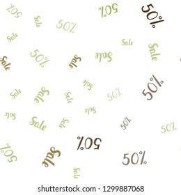 Dark Green, Yellow vector seamless cover with symbols of 50 % sales. Shining colorful illustration with isolated selling prices. Template for season sales, shopping ads.