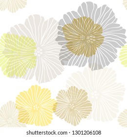 Dark Green, Yellow vector seamless elegant template with flowers. Modern abstract illustration with flowers. Pattern for design of fabric, wallpapers.