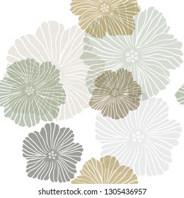 Dark Green, Yellow vector seamless doodle texture with flowers. Colorful illustration with flowers in doodle style. Pattern for trendy fabric, wallpapers.