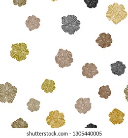 Dark Green, Yellow vector seamless doodle pattern with flowers. Brand new colored illustration with flowers. Texture for window blinds, curtains.