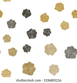 Dark Green, Yellow vector seamless doodle texture with flowers. Brand new colored illustration with flowers. Design for textile, fabric, wallpapers.
