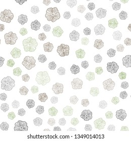 Dark Green, Yellow vector seamless doodle backdrop with flowers. Illustration with colorful abstract doodle flowers. Pattern for trendy fabric, wallpapers.