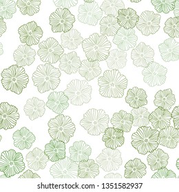 Dark Green, Yellow vector seamless natural pattern with flowers. Flowers with gradient on white background. Pattern for design of fabric, wallpapers.