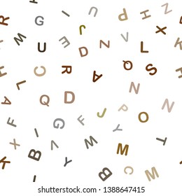 Dark Green, Yellow vector seamless texture with ABC characters. Shining colorful illustration with isolated letters. Pattern for design of fabric, wallpapers.