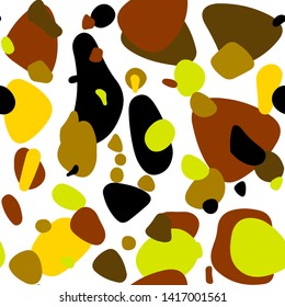Dark Green, Yellow vector seamless texture with disks. Glitter abstract illustration with blurred drops of rain. Template for business cards, websites.