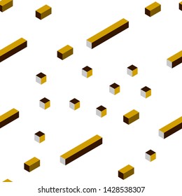 Dark Green, Yellow vector seamless, isometric background with rectangles. Abstract gradient illustration with rectangles. Design for wallpaper, fabric makers.