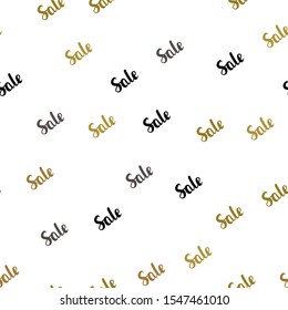 Dark Green, Yellow vector seamless pattern with sale signs. Gradient illustration with discount signs on white backdrop. Backdrop for mega promotions, discounts.