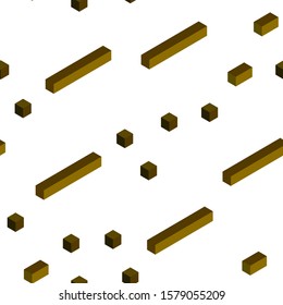 Dark Green, Yellow vector seamless, isometric layout with lines, rectangles. Rectangles on abstract background with colorful gradient. Pattern for trendy fabric, wallpapers.