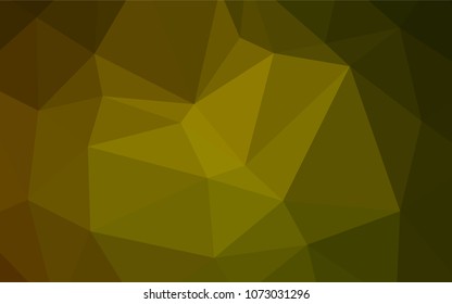 Dark Green, Yellow vector shining triangular backdrop. Colorful abstract illustration with gradient. Triangular pattern for your business design.