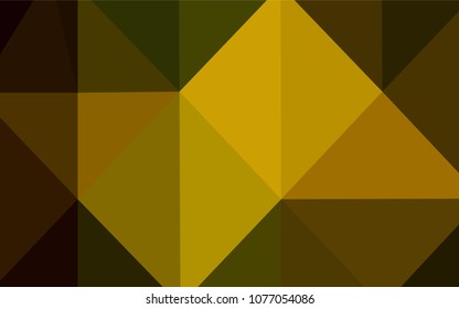 Dark Green, Yellow vector shining triangular cover. A completely new color illustration in a  polygonal style. A new texture for your design.