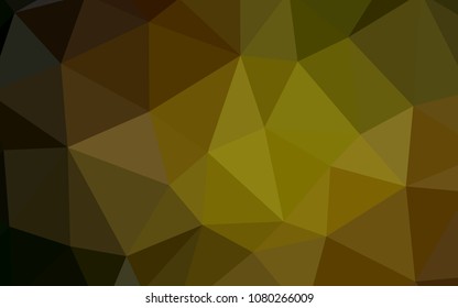 Dark Green, Yellow vector shining triangular cover. Modern abstract illustration with triangles. Triangular pattern for your design.