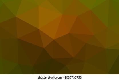 Dark Green, Yellow vector shining triangular cover. Glitter abstract illustration with an elegant triangles. Polygonal design for your web site.
