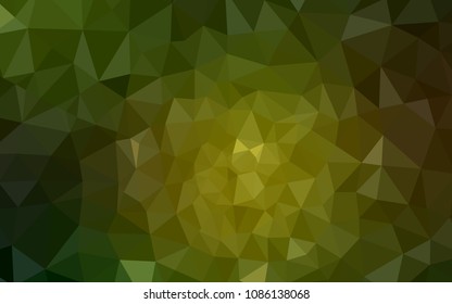 Dark Green, Yellow vector shining triangular cover. Colorful illustration in polygonal style with gradient. A completely new design for your leaflet.