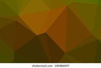 Dark Green, Yellow vector shining triangular layout. Polygonal abstract illustration with gradient. A new texture for your design.