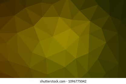 Dark Green, Yellow vector shining triangular cover. Colorful illustration in polygonal style with gradient. Pattern for a brand book's backdrop.
