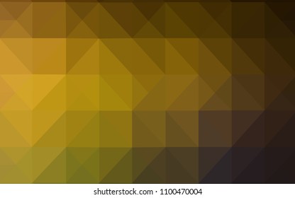 Dark Green, Yellow vector shining triangular cover. Creative illustration in halftone style with triangles. Triangular pattern for your business design.
