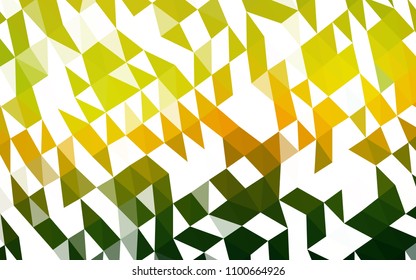 Dark Green, Yellow vector shining triangular background. Colorful illustration in abstract style with gradient. The elegant pattern can be used as part of a brand book.