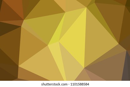 Dark Green, Yellow vector shining triangular cover. Creative geometric illustration in Origami style with gradient. That new template can be used for your brand book.