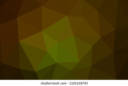 Dark Green, Yellow vector shining triangular cover. Colorful abstract illustration with triangles. Textured pattern for your backgrounds.