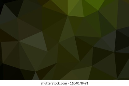 Dark Green, Yellow vector shining triangular cover. Geometric illustration in Origami style with gradient.  Completely new template for your banner.