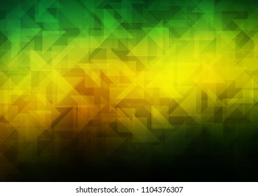Dark Green, Yellow vector shining hexagonal pattern. Modern geometrical abstract illustration with gradient. A new texture for your design.