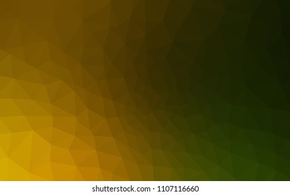 Dark Green, Yellow vector shining triangular cover. Colorful abstract illustration with triangles. A completely new design for your leaflet.