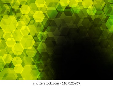 Dark Green, Yellow vector shining hexagonal template. An elegant bright illustration with gradient. A completely new design for your business.
