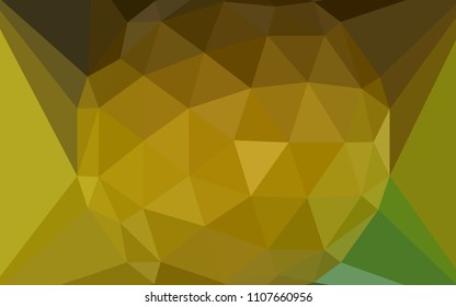 Dark Green, Yellow vector shining triangular backdrop with a gem in a centre. Colorful illustration with gradient. Pattern for a brand book's backdrop.