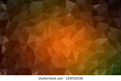 Dark Green, Yellow vector shining triangular layout. Polygonal abstract illustration with gradient. Template for cell phone's backgrounds.