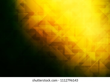 Dark Green, Yellow vector shining hexagonal background. Shining colored illustration in a Brand new style. The best triangular design for your business.