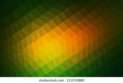 Dark Green, Yellow vector shining hexagonal template. Colorful abstract illustration with gradient. The template can be used as a background for cell phones.