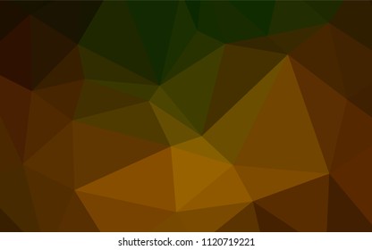 Dark Green, Yellow vector shining triangular layout. Elegant bright polygonal illustration with gradient. Brand-new style for your business design.