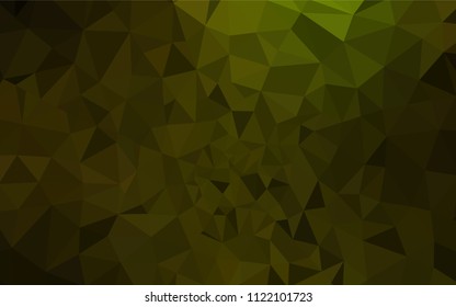 Dark Green, Yellow vector shining triangular backdrop. Shining polygonal illustration, which consist of triangles. New template for your brand book.