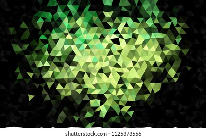 Dark Green, Yellow vector shining triangular background. Triangular geometric sample with gradient.  Brand new style for your business design.