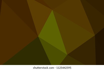 Dark Green, Yellow vector shining triangular backdrop. Creative geometric illustration in Origami style with gradient. Brand new design for your business.