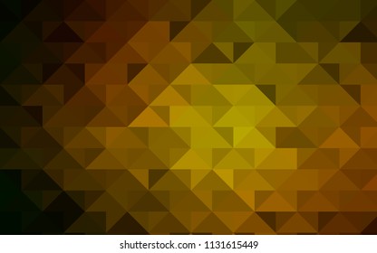 Dark Green, Yellow vector shining triangular template. Shining illustration, which consist of triangles. A completely new template for your business design.